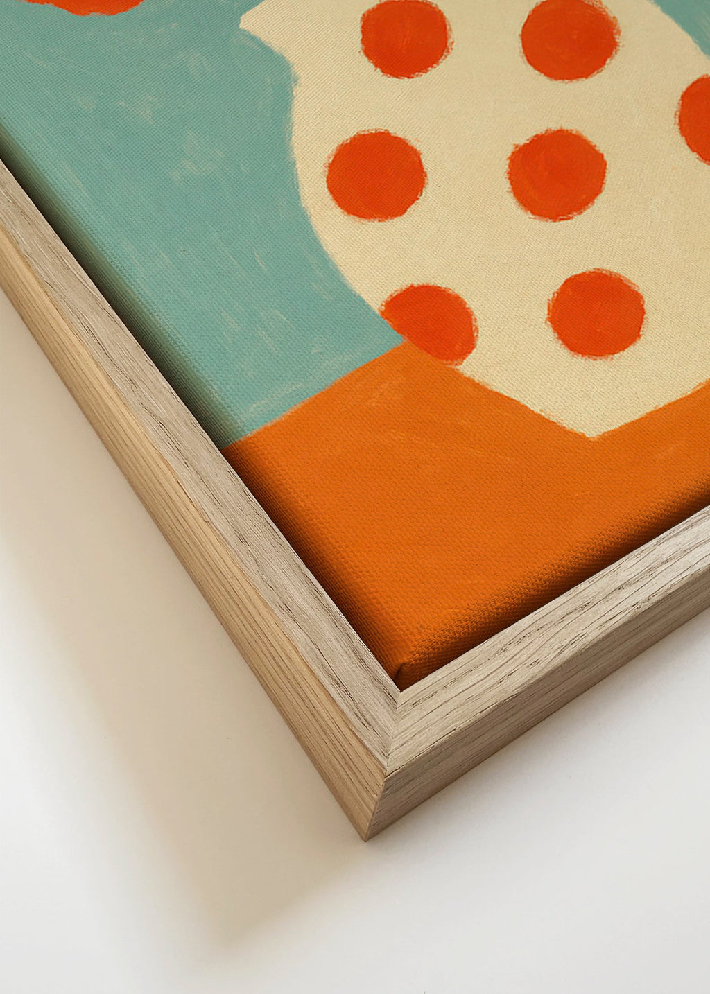 Estampa botânica com vaso de bolinhas vermelhas – Canvas detail