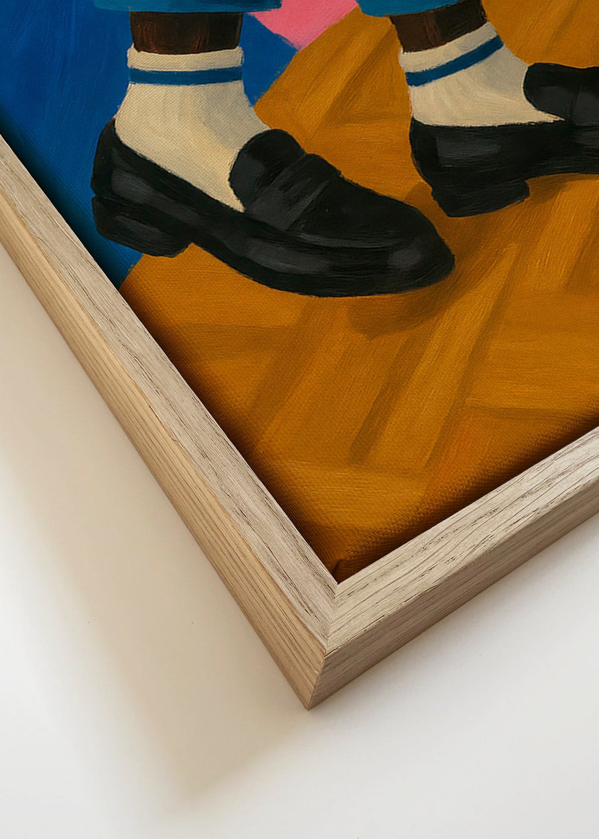 Ilustração de loafers com meias listradas – Canvas detail