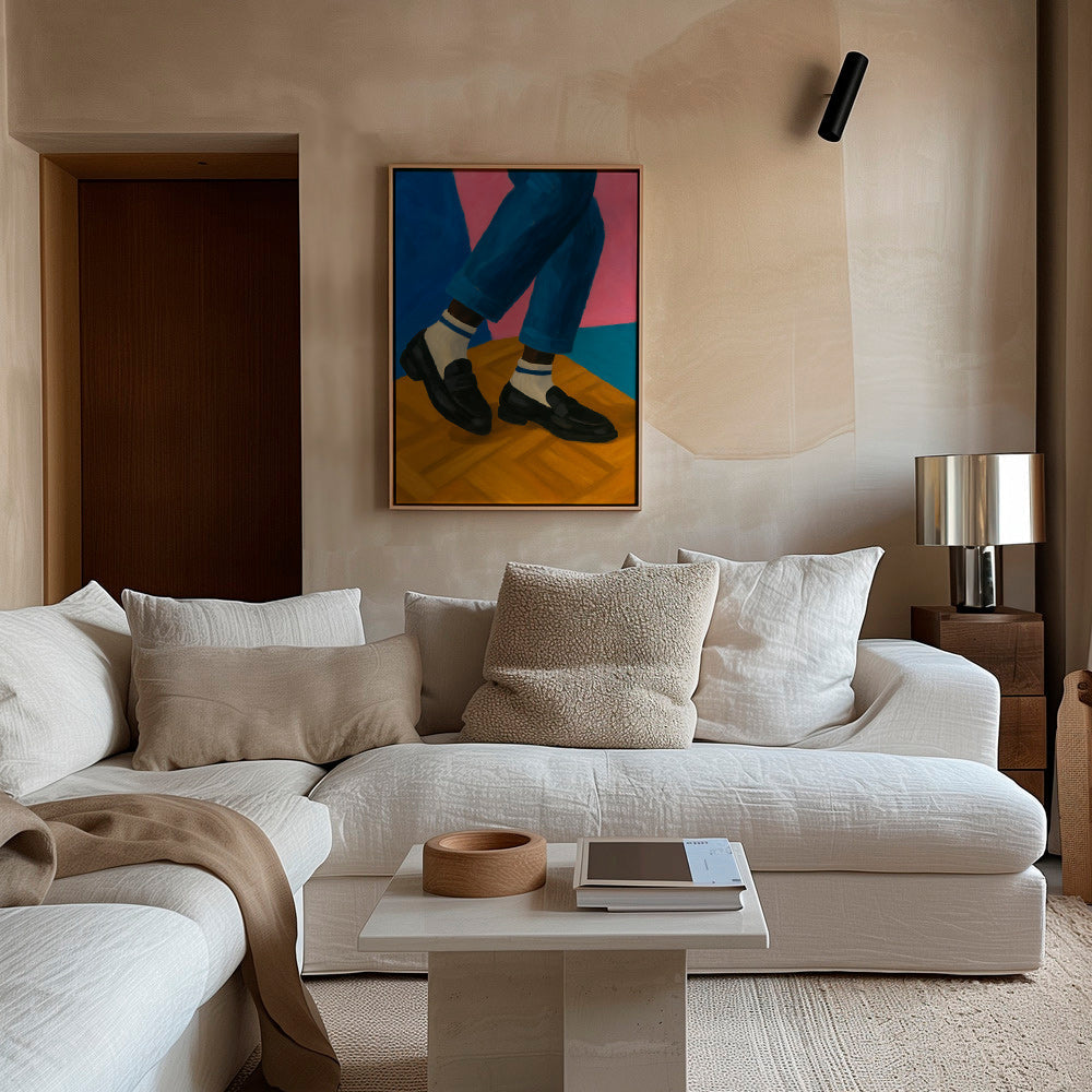 Ilustración de loafers y calcetines a rayas – Canvas1