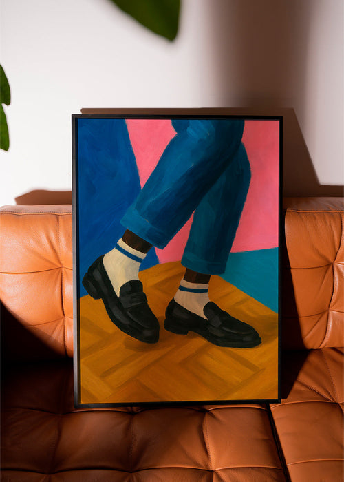 Ilustração de loafers com meias listradas – Product1