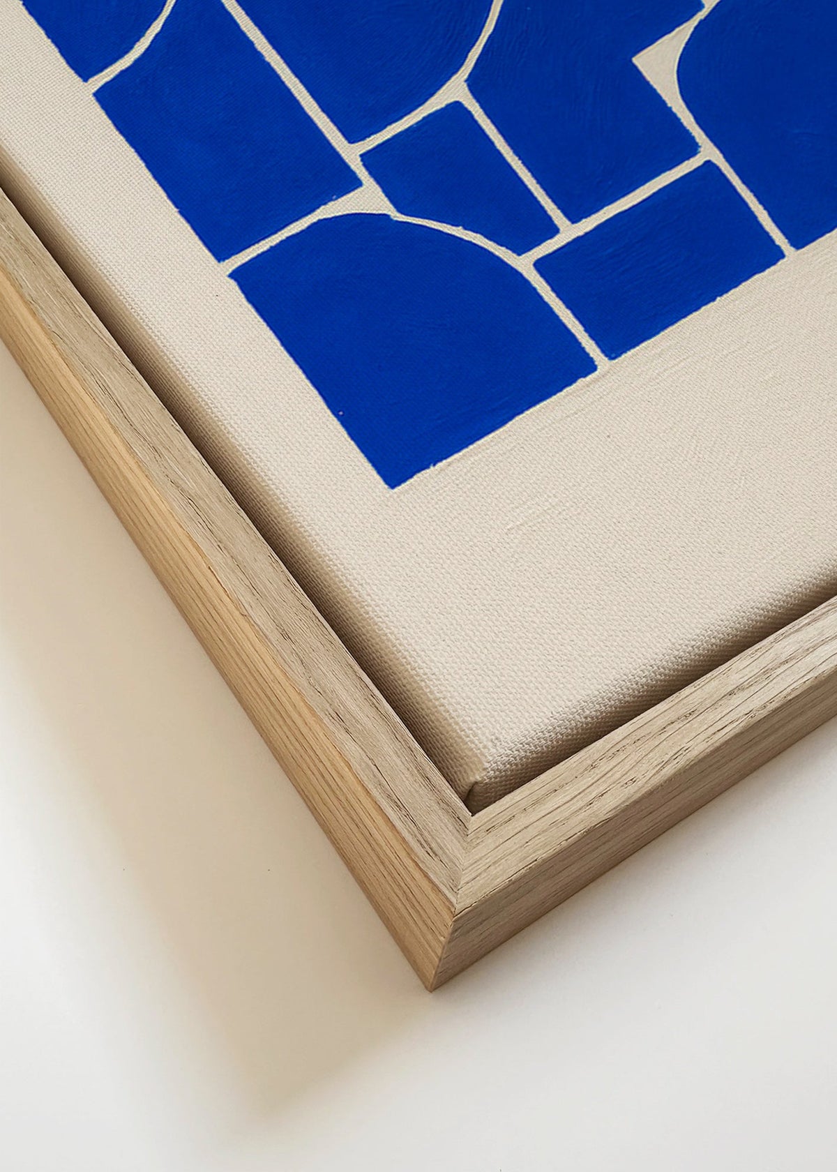 Quadro geométrico azul marcante – Canvas detail