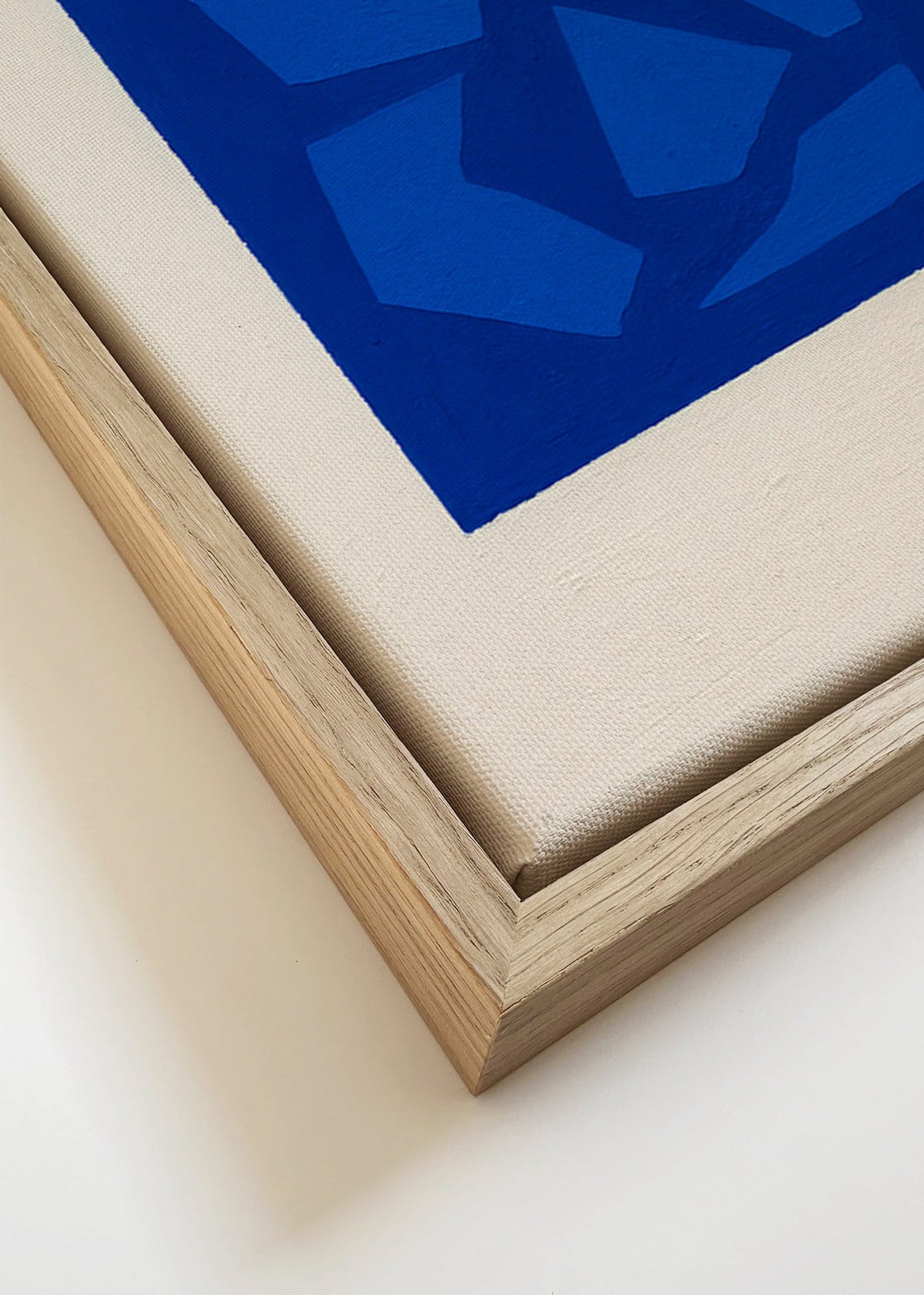 Obra abstrata azul com formas fragmentadas – Canvas detail