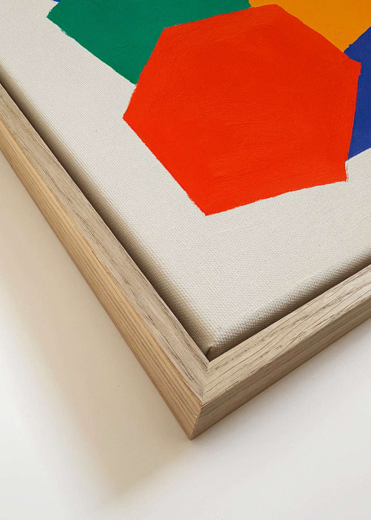 Quadro geométrico com formas empilhadas coloridas – Canvas detail