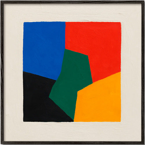 Quadro geométrico blocos coloridos – Black Frame