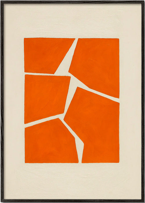 Poster geométrico fragmentos terracota – Black Frame