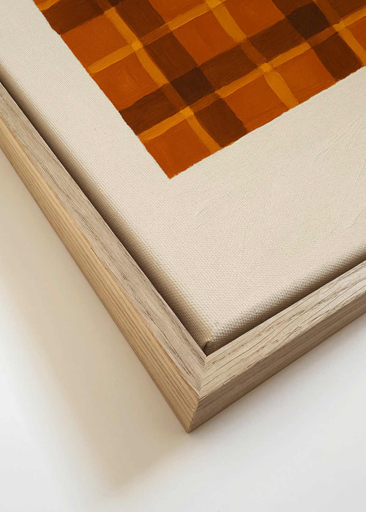 Quadro geométrico âmbar painel central – Canvas detail
