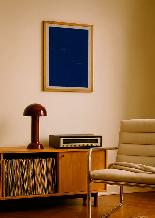 Quadro geométrico com bloco azul escuro – Product1