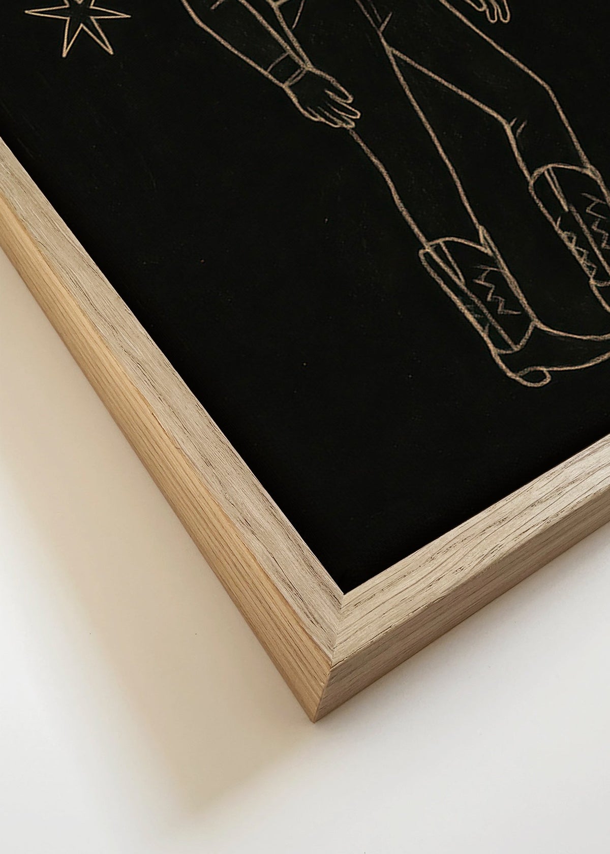 Ilustração vaqueiro em traço dourado – Canvas detail
