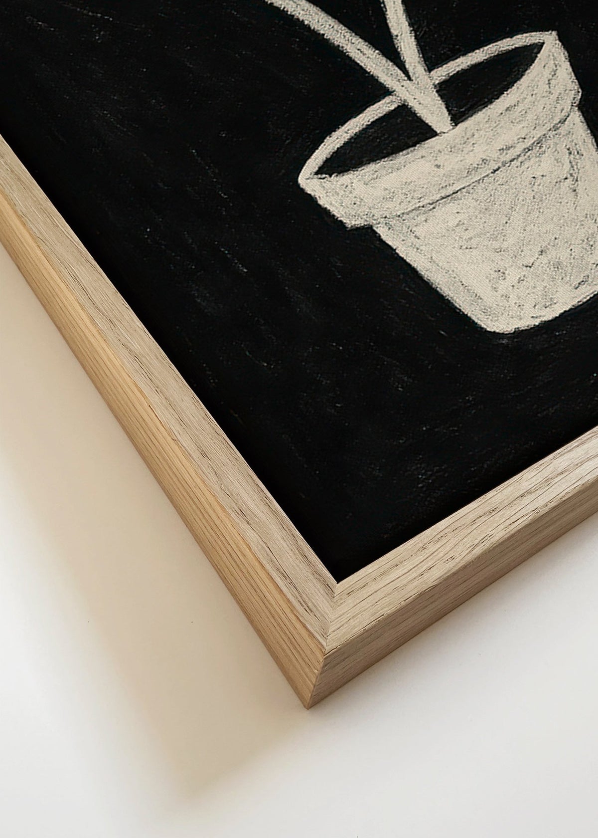 Estampa botânica folha coração em vaso – Canvas detail