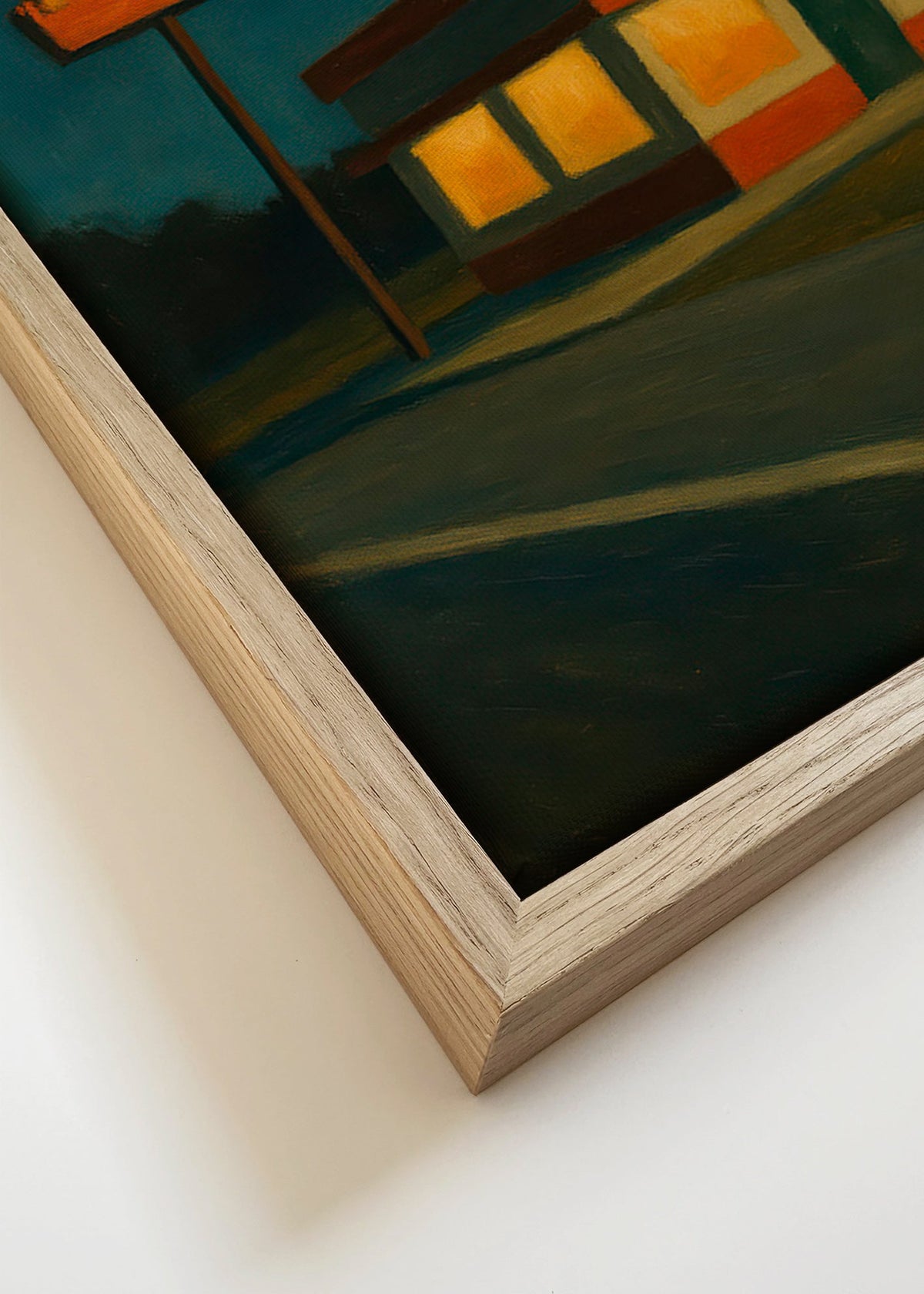 Arte para cozinha: diner noturno com letreiro – Canvas detail