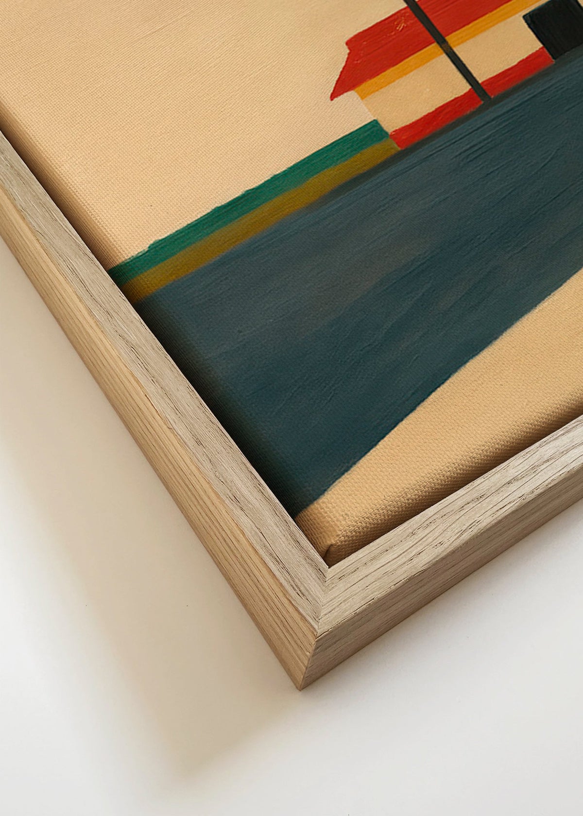 Arte para cozinha minimalista com restaurante e arco dourado – Canvas detail