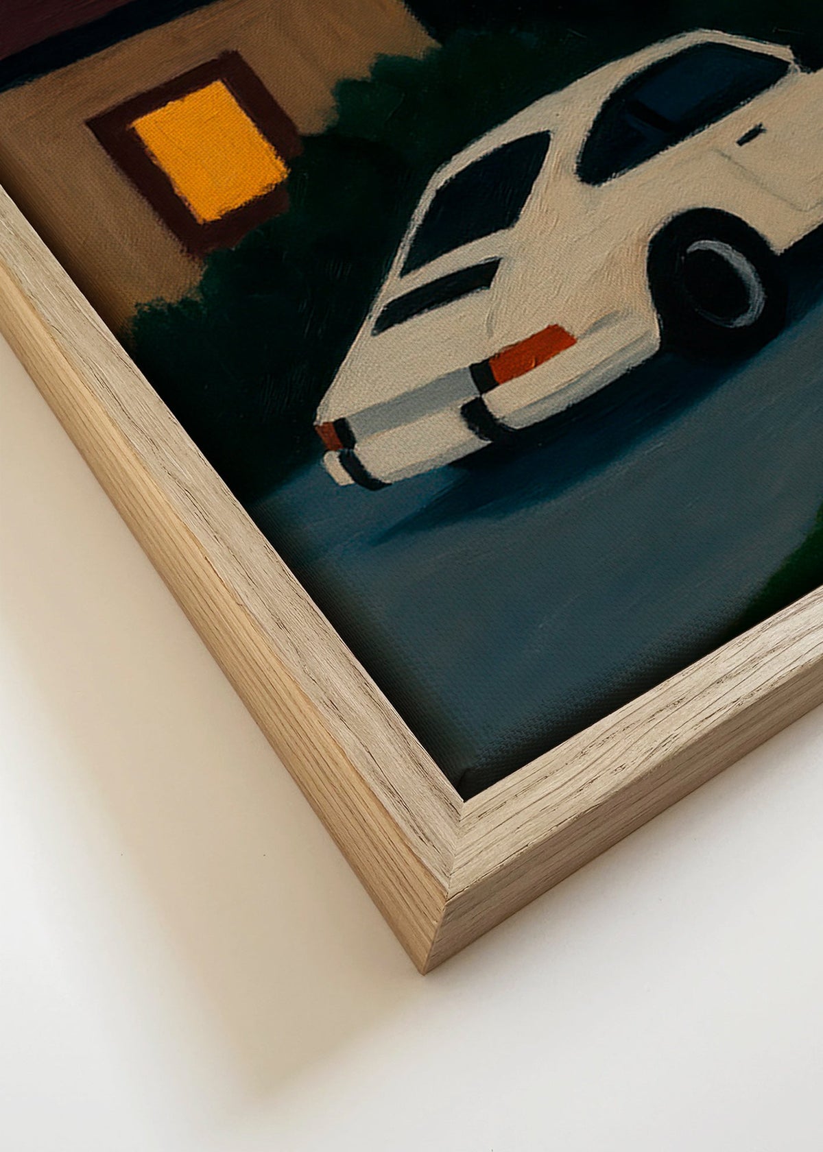Quadro vintage de carro clássico à noite – Canvas detail