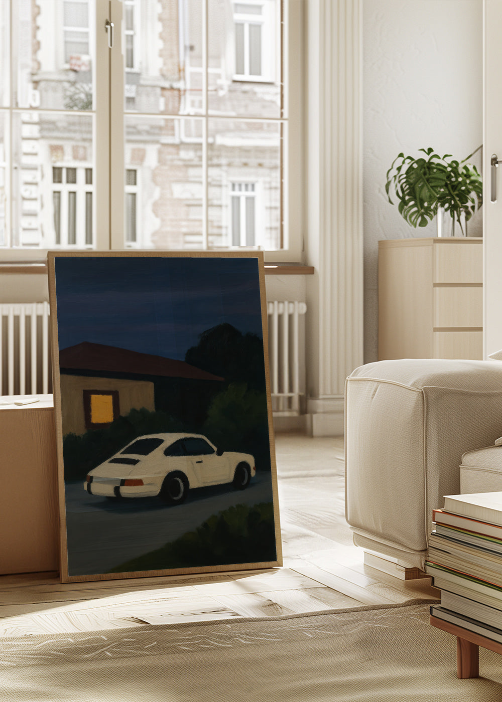 Night Drive - Framed poster in an interior