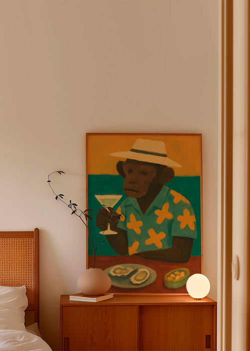 Arte para cozinha com macaco e cocktail – Product1