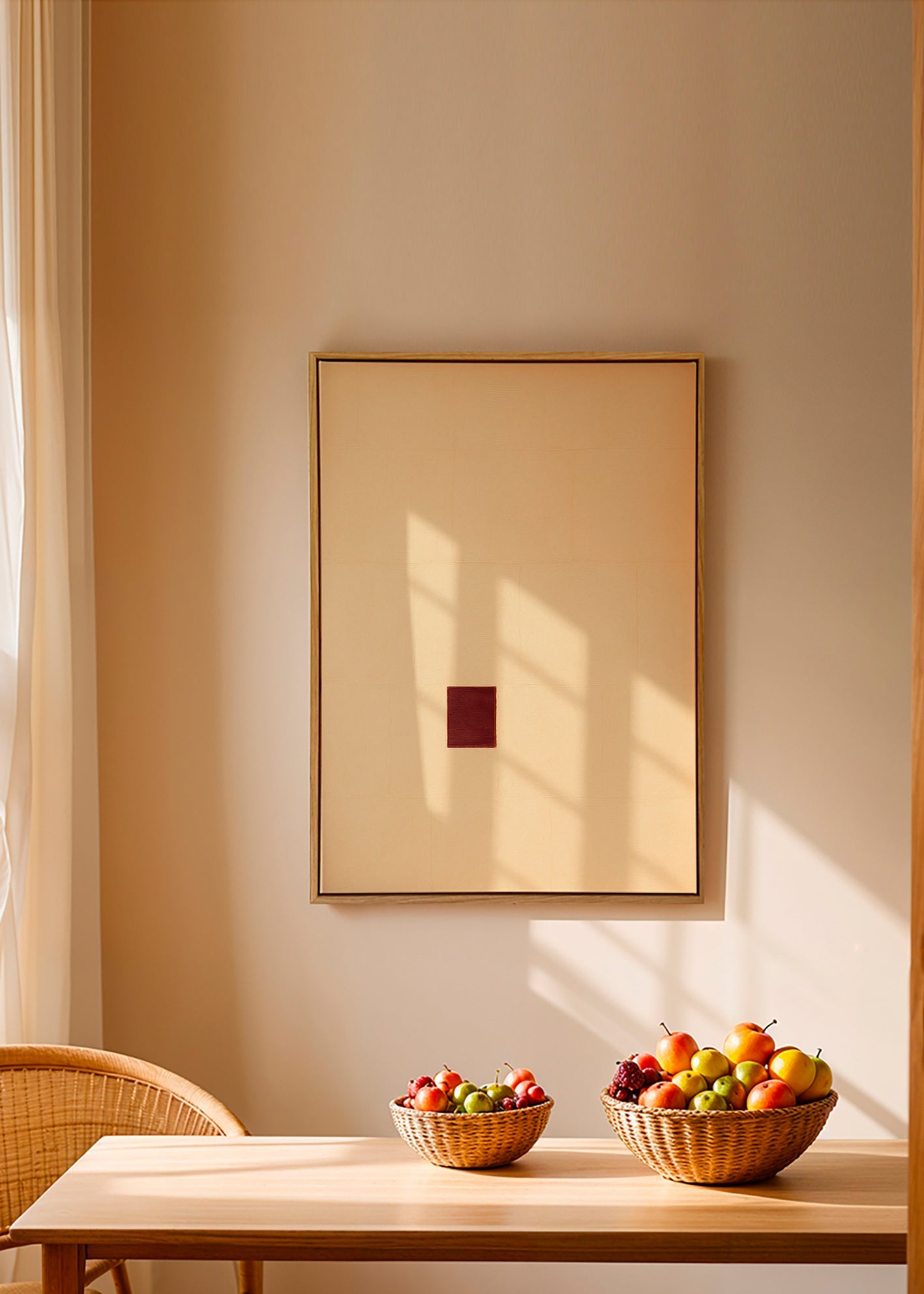 Quadro minimalista com núcleo vermelho – Canvas2