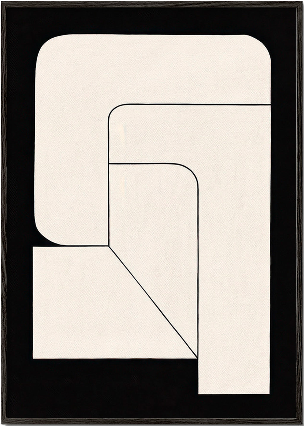 Poster geométrico minimalista creme e preto – Black Frame