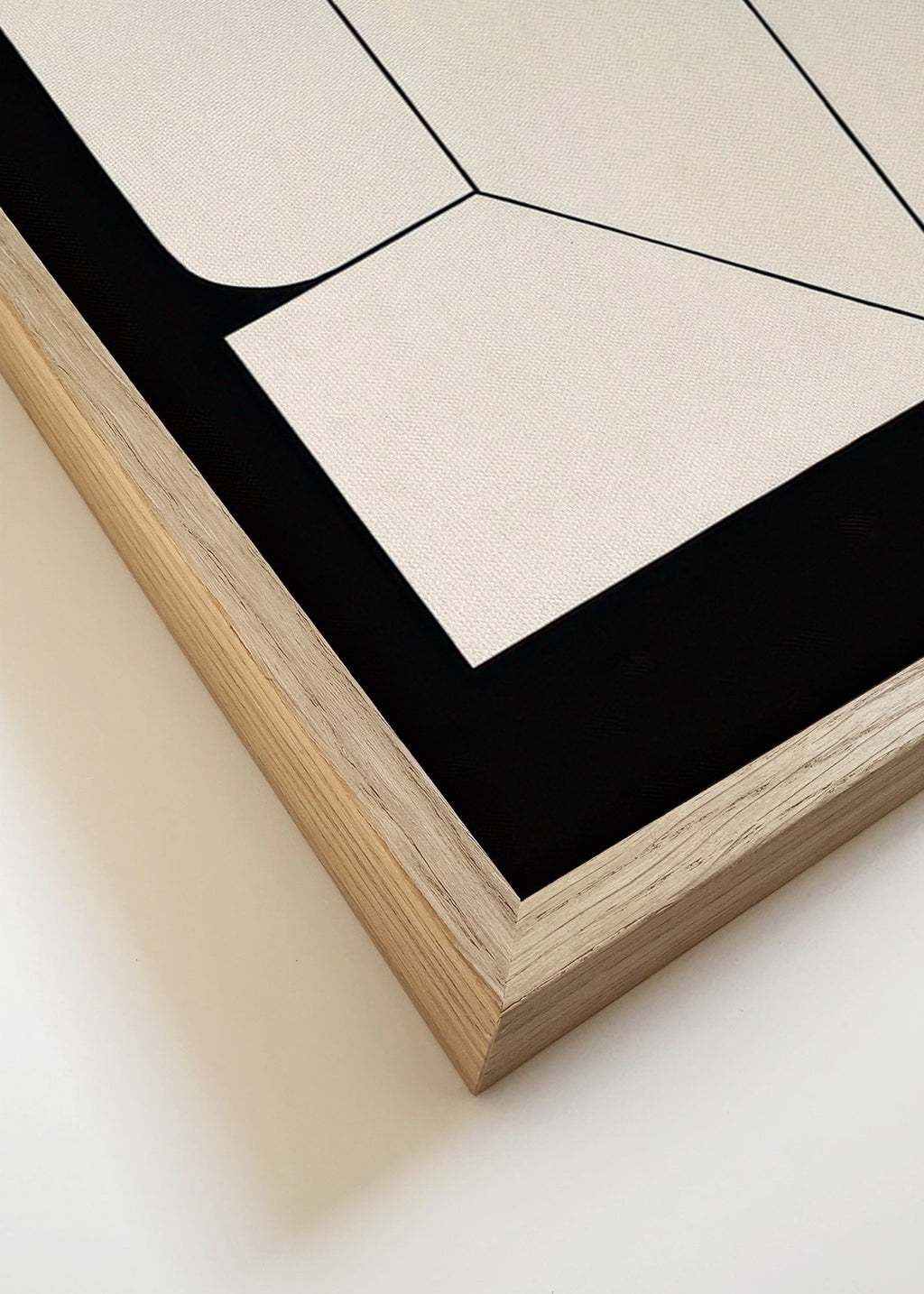 Poster geométrico minimalista creme e preto – Canvas detail
