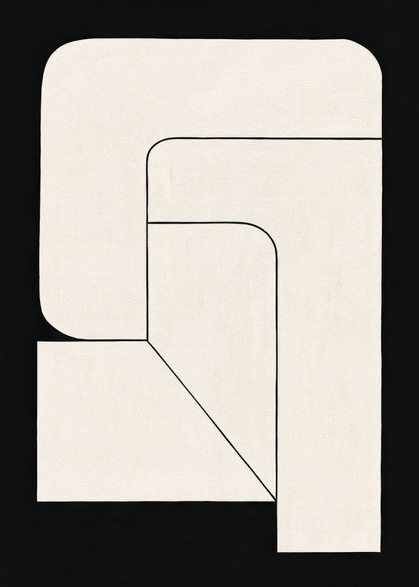 Poster geométrico minimalista creme e preto