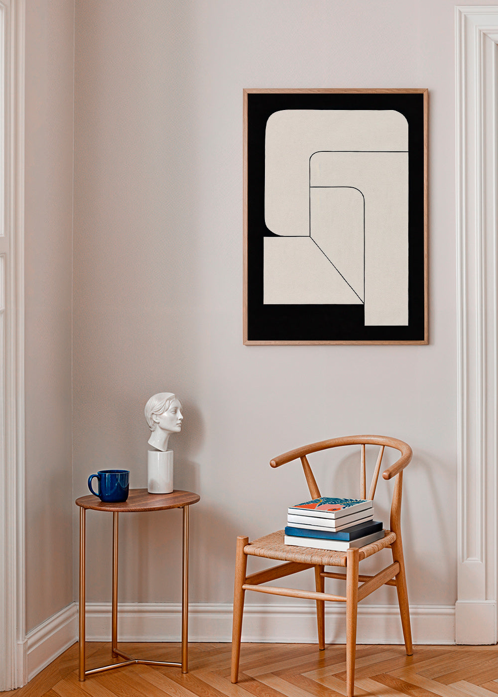 Poster geométrico minimalista creme e preto – Product3
