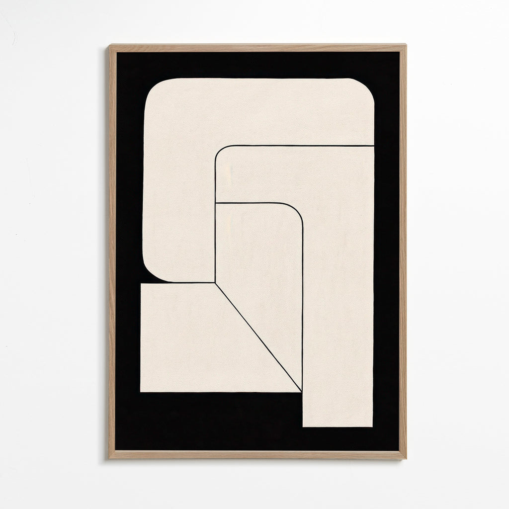 Poster geométrico minimalista creme e preto – Oak Frame