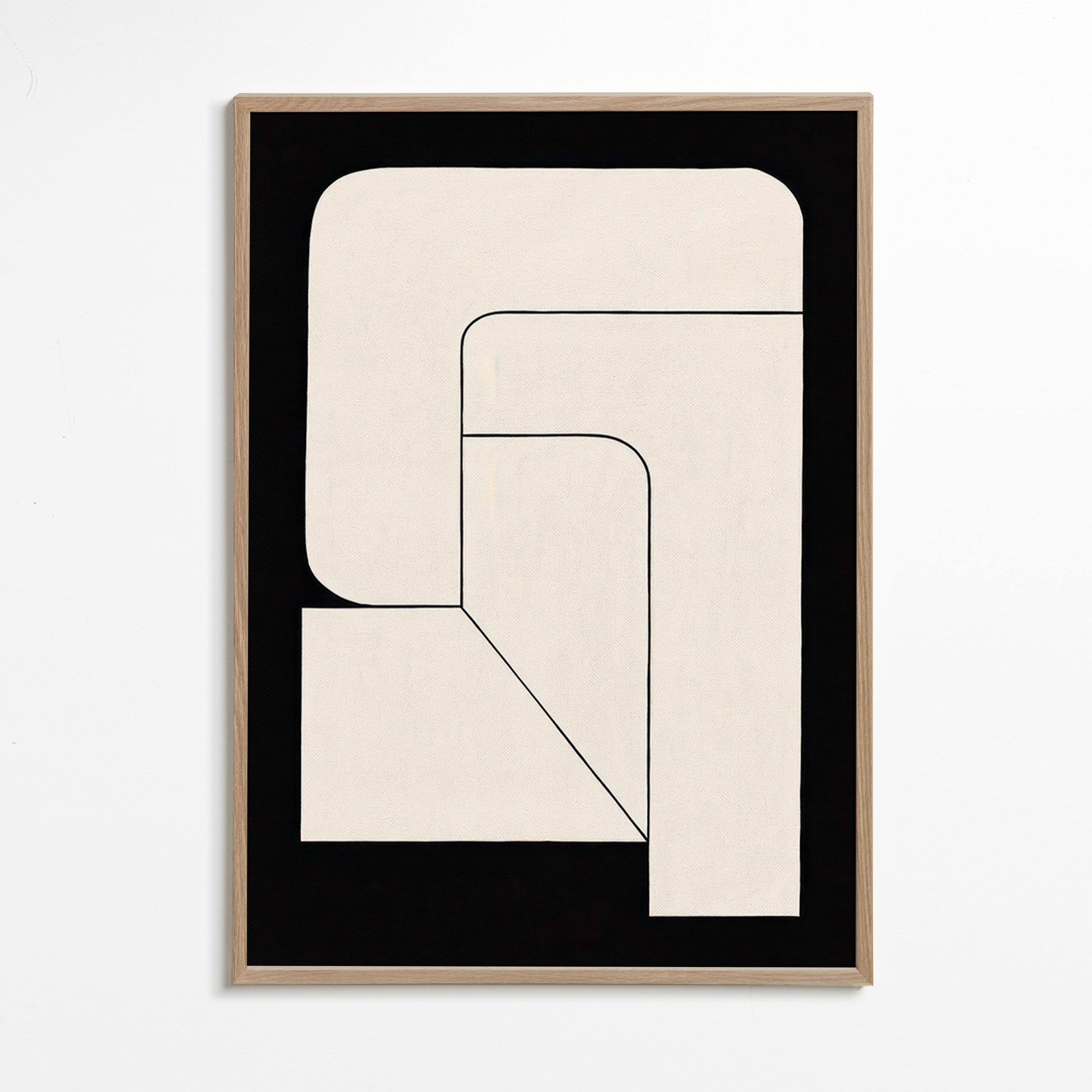Poster geométrico minimalista creme e preto – Oak Frame