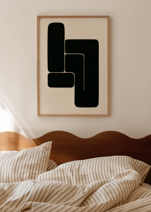 Poster geométrico com formas pretas marcantes – Product1