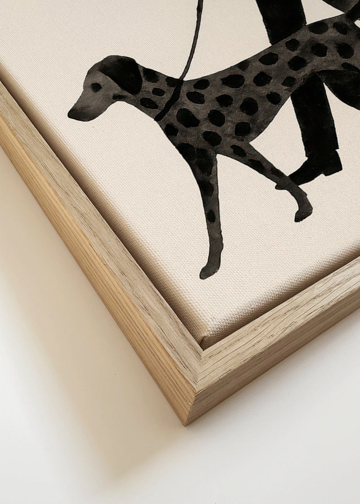 Quadro cão a passear em silhueta – Canvas detail