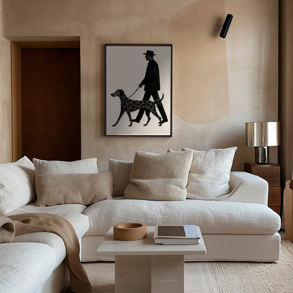 Cuadro perro paseando en silueta – Canvas1