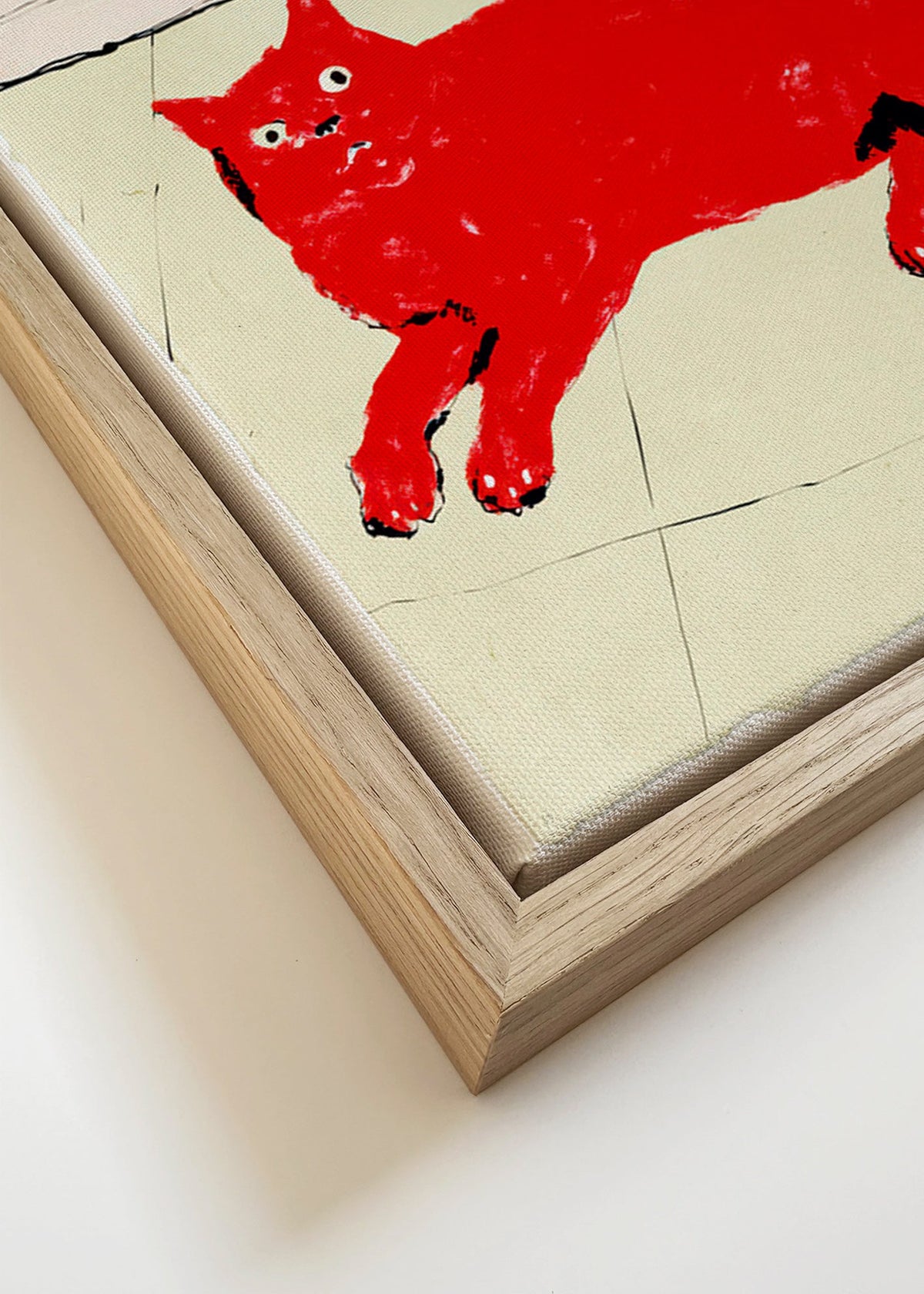 Quadro gato vermelho deitado – Canvas detail