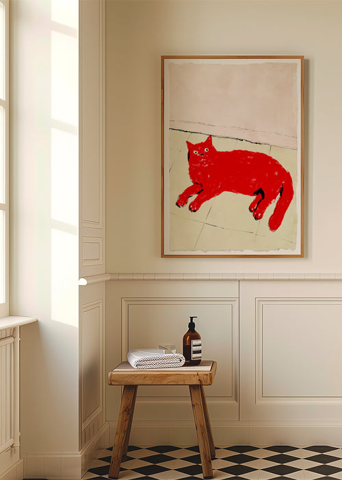 Quadro gato vermelho deitado – Product1