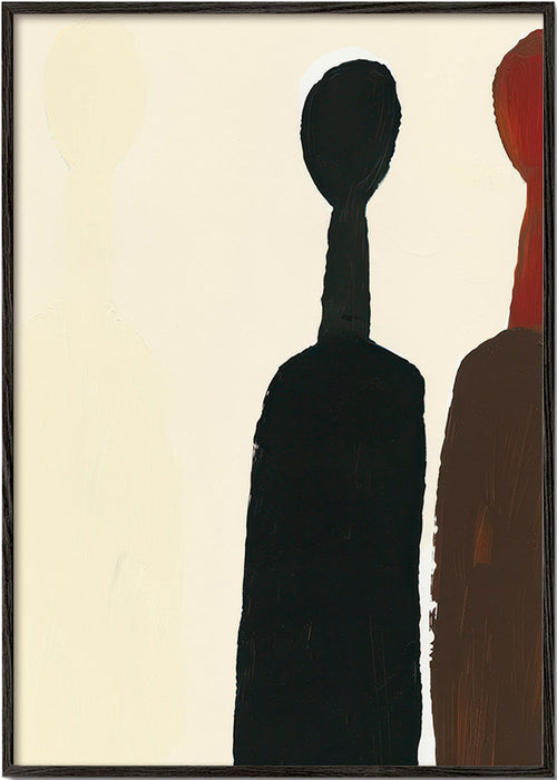 Quadro abstrato com silhuetas alongadas – Black Frame