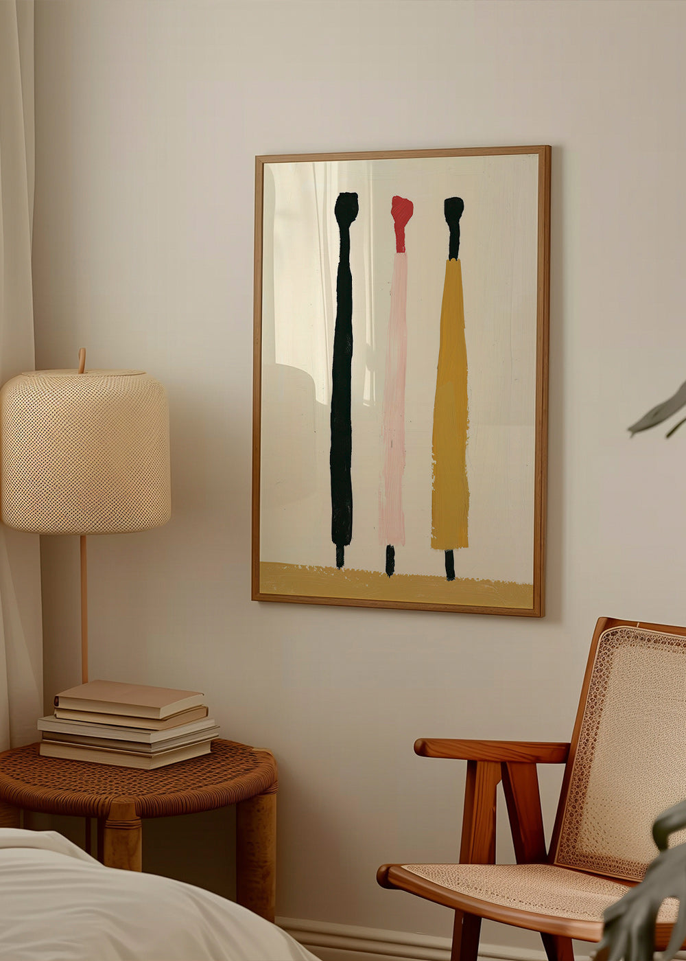 Quadro abstrato com três pinceladas verticais – Product2