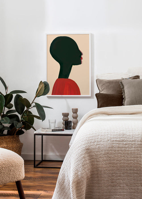 Ilustração: perfil estilizado em vermelho – Product1