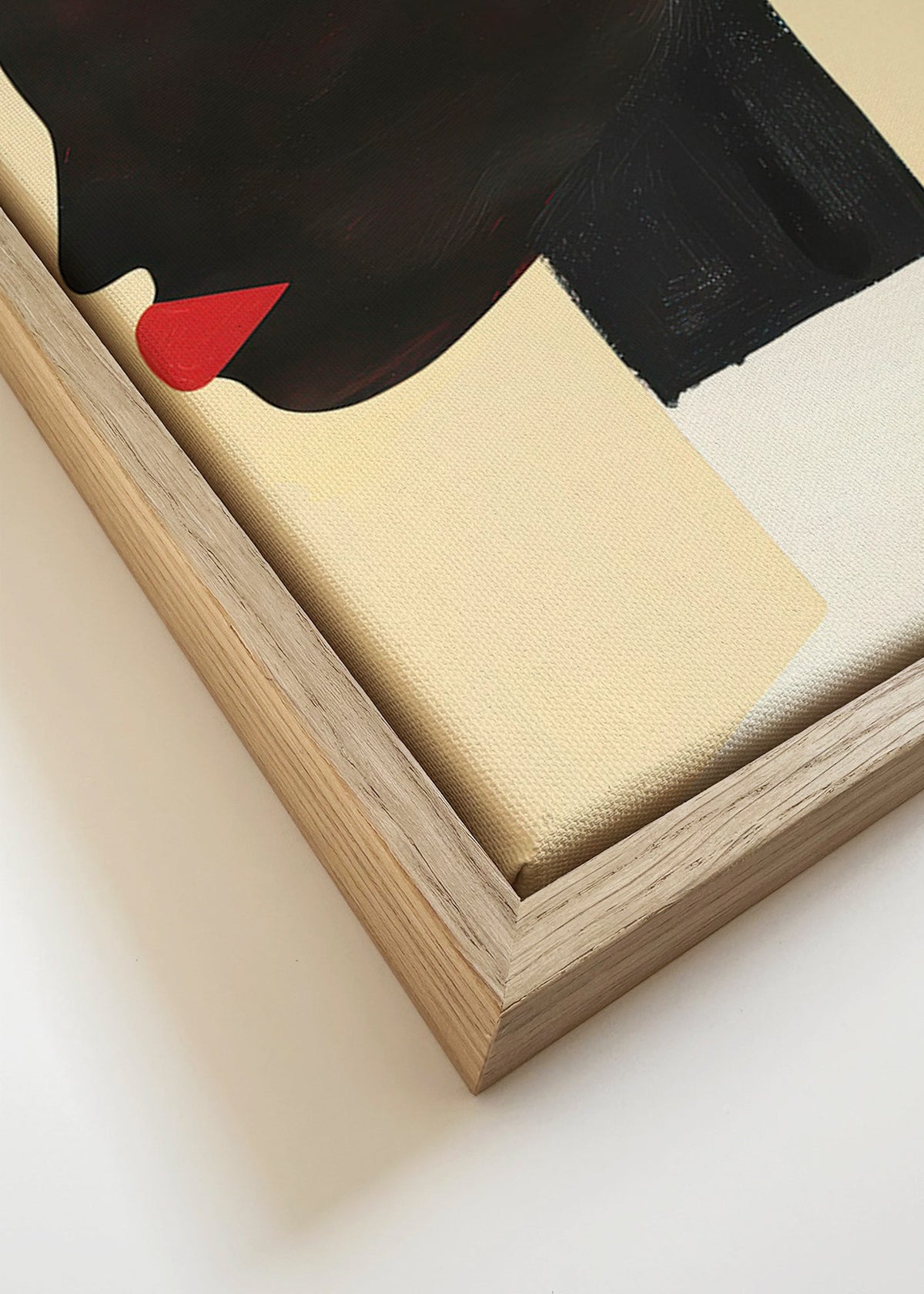 Ilustração de perfil com lábios vermelhos – Canvas detail