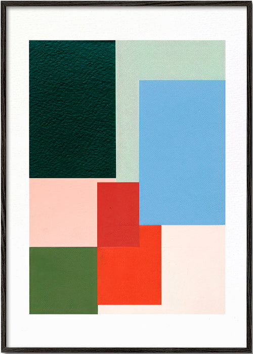 Poster geométrico com blocos pastel – Black Frame