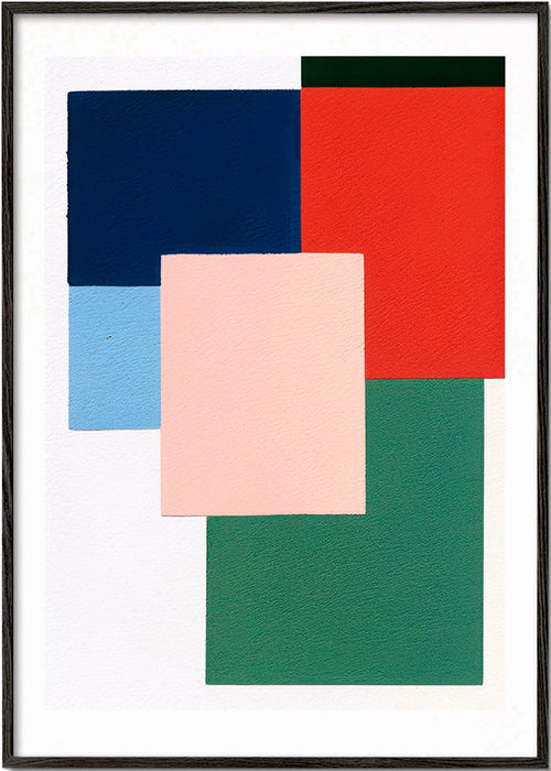 Quadro geométrico com blocos de cor sobrepostos – Black Frame