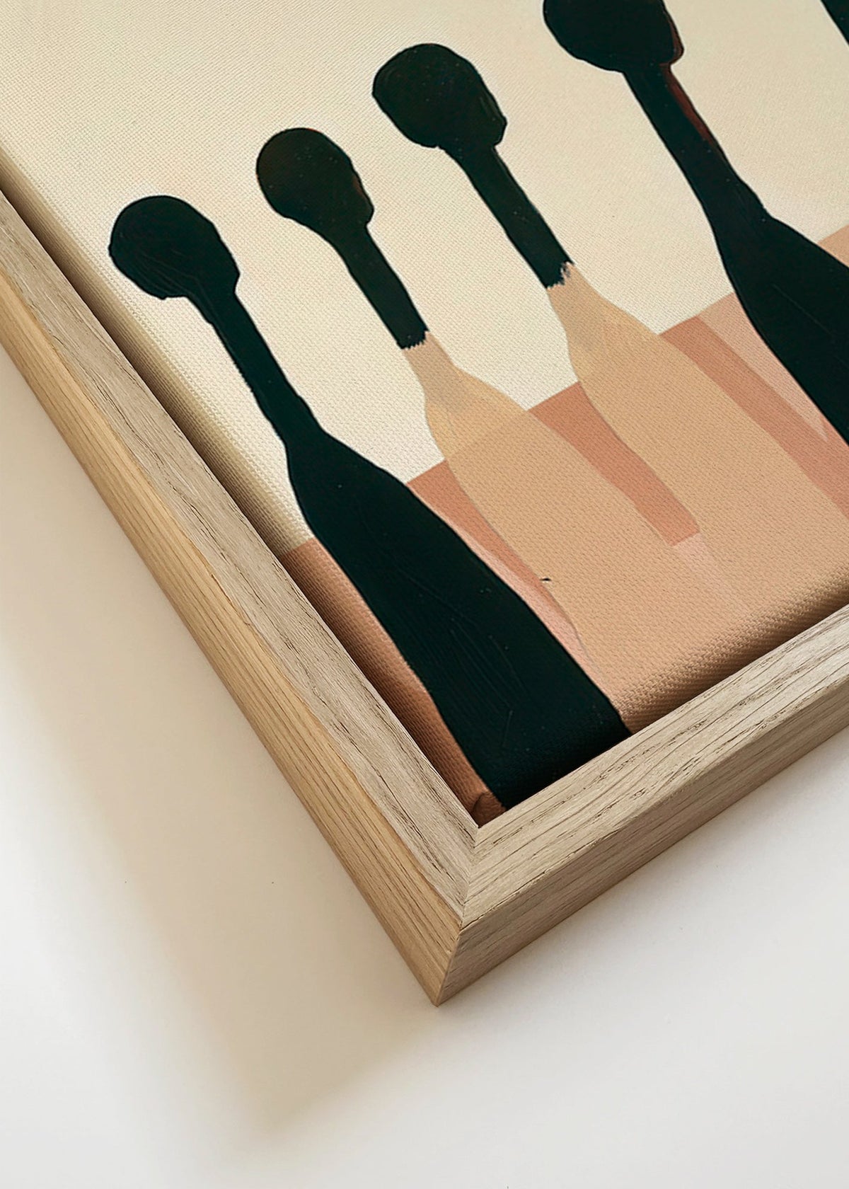 Arte abstrata com figuras alongadas – Canvas detail