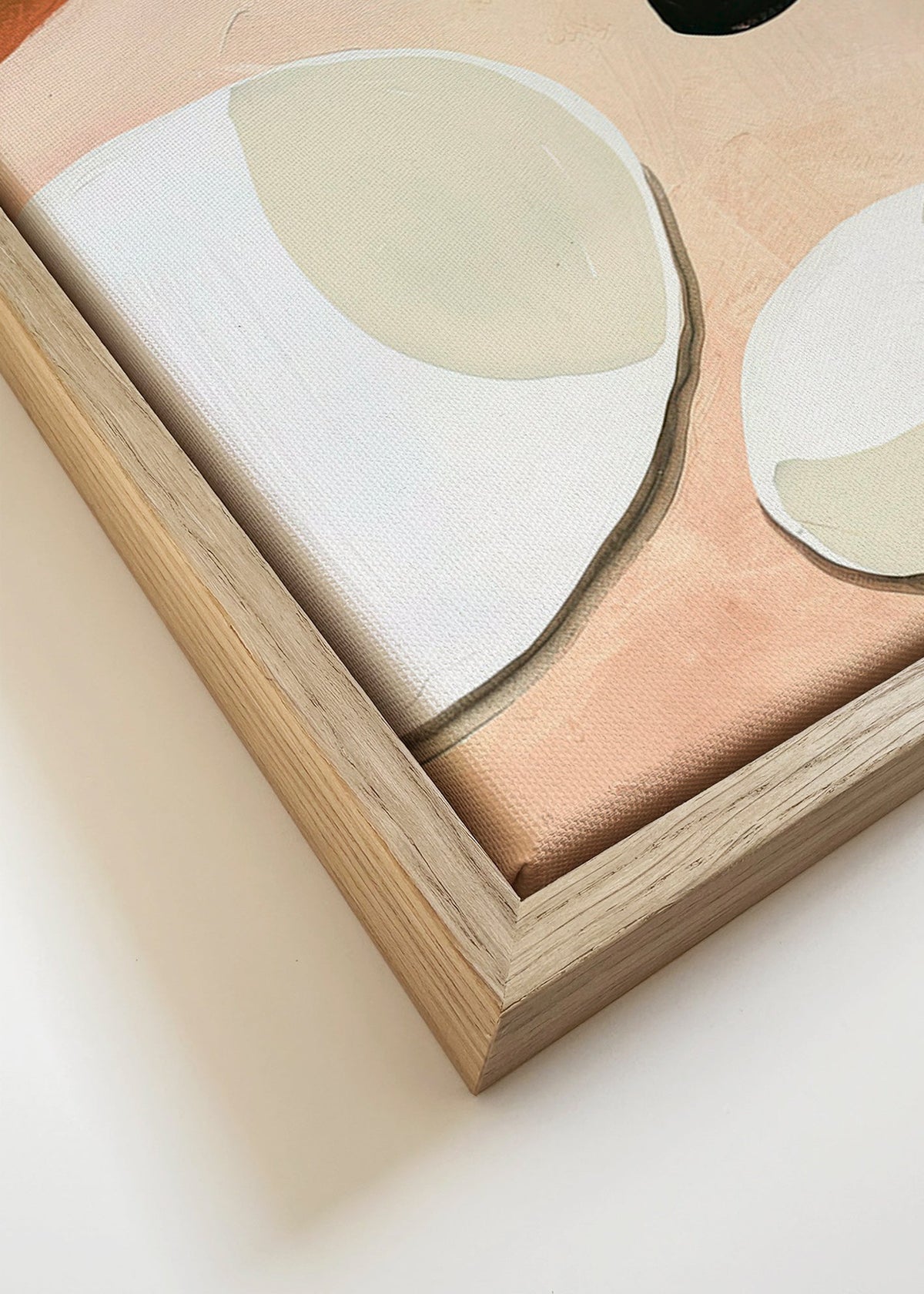 Arte para cozinha minimal com pratos e copos – Canvas detail