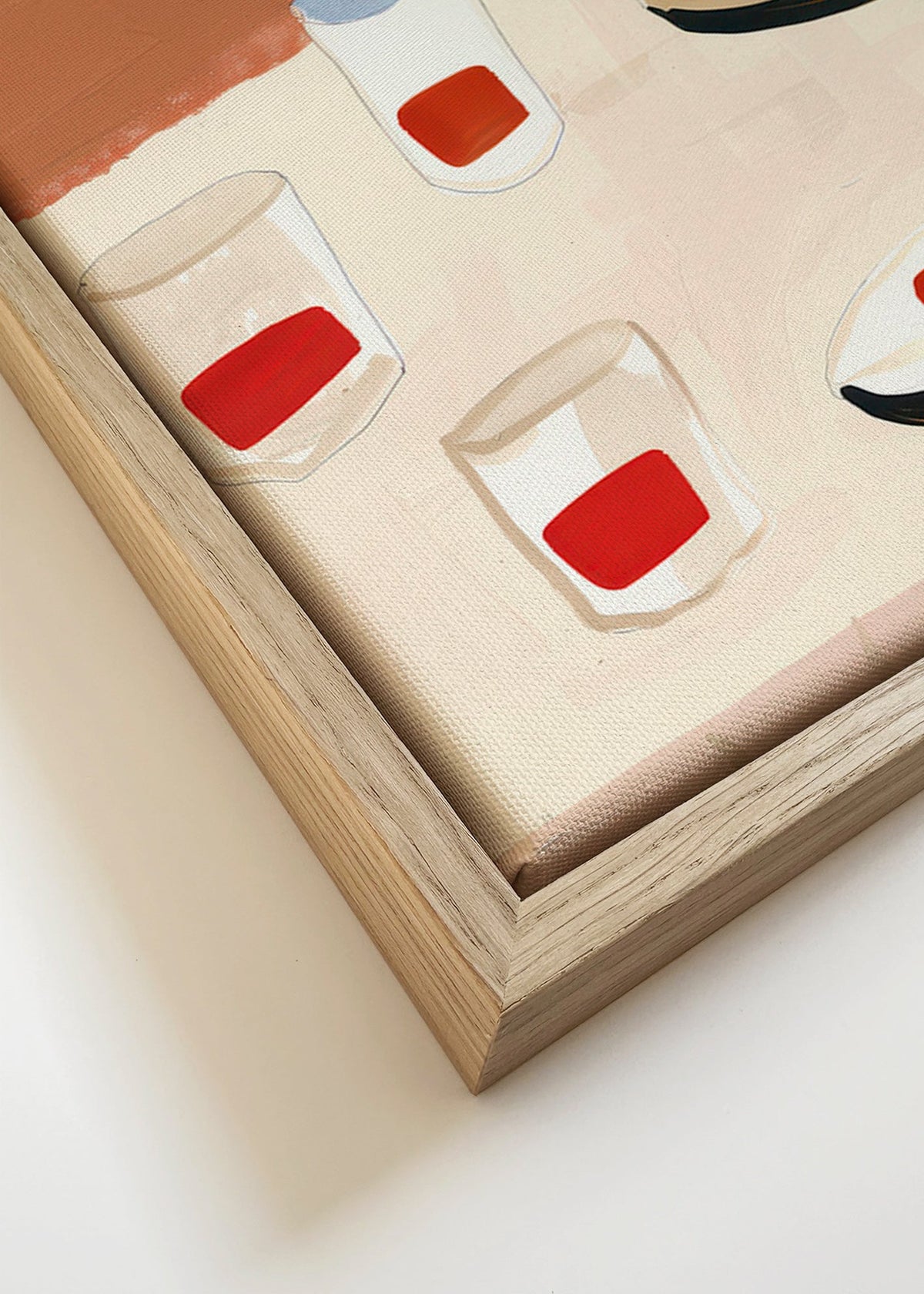 Arte para cozinha com copos e pratos – Canvas detail