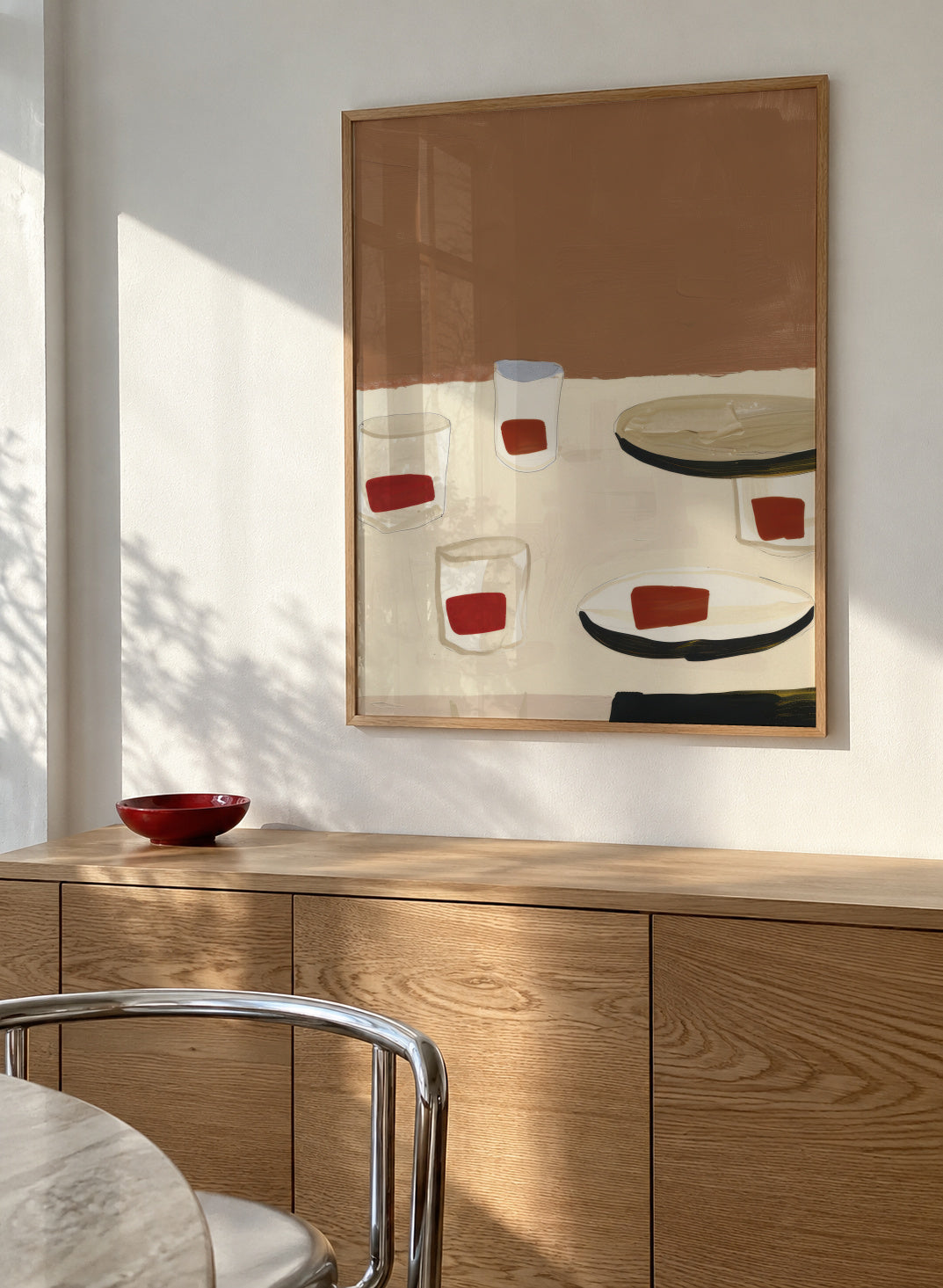 Dinner Arrangement II - Framed poster in an interior