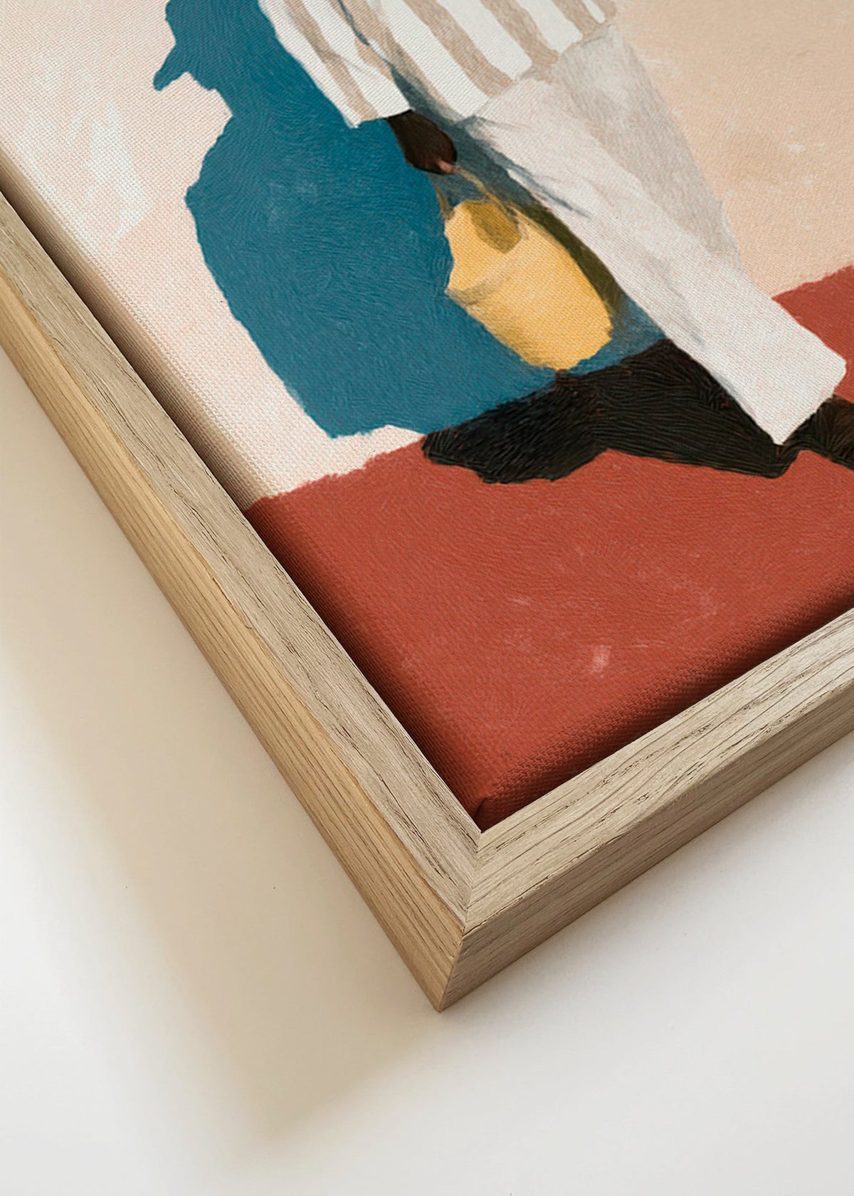 Quadro minimalista com homem de chapéu e saco – Canvas detail