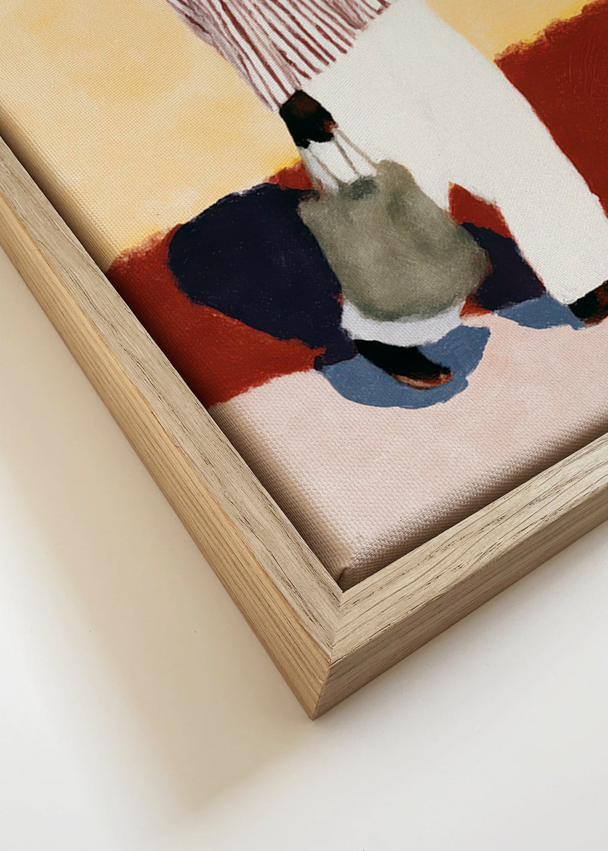 Ilustração de figura caminhante com chapéu – Canvas detail