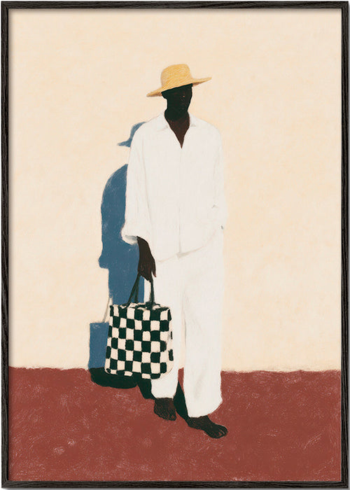 Design minimalista com figura de fato branco – Black Frame