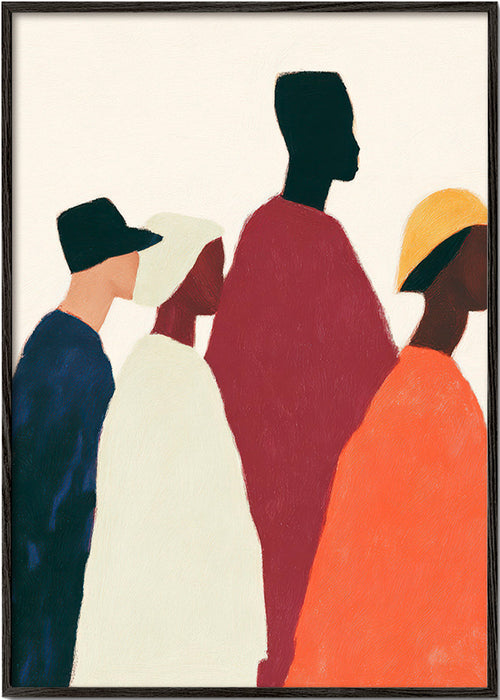 Ilustração de silhuetas em fila – Black Frame