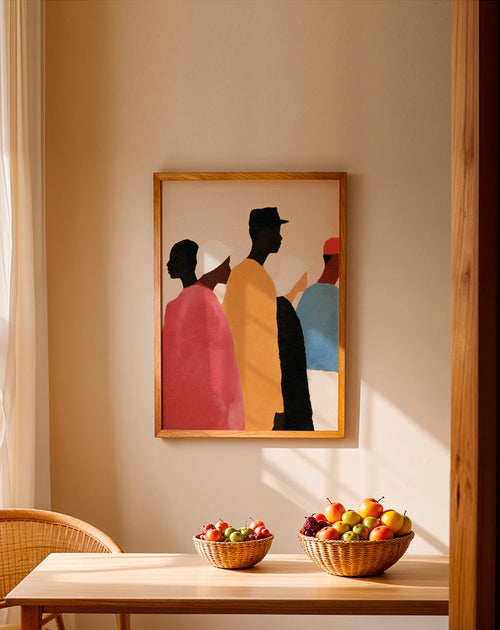Obra abstrata de figuras em fila – Product1