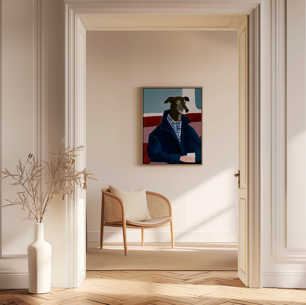 Galgo em casaco azul – Canvas1