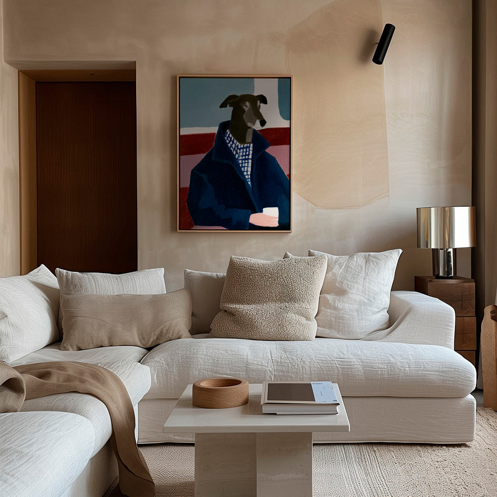 Galgo em casaco azul – Canvas2