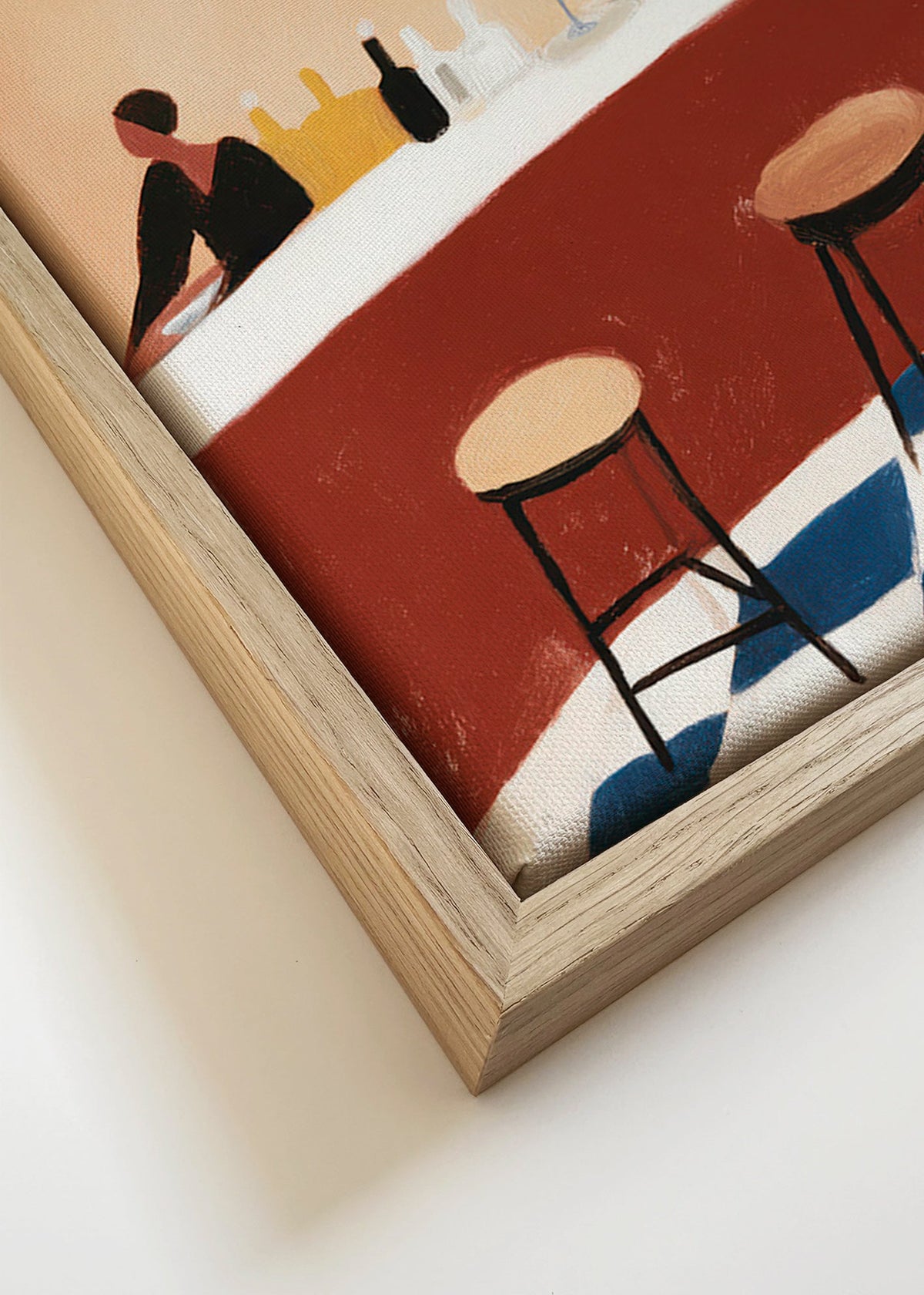 Arte para cozinha: balcão e copos – Canvas detail
