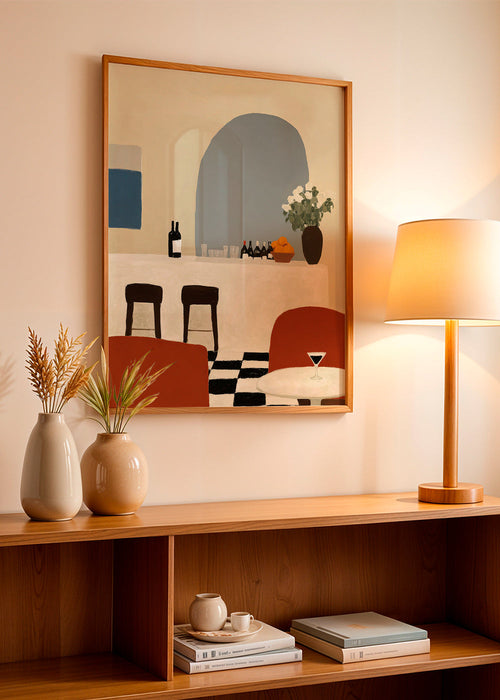 Arte para cozinha com arco e bancada minimalista – Product1