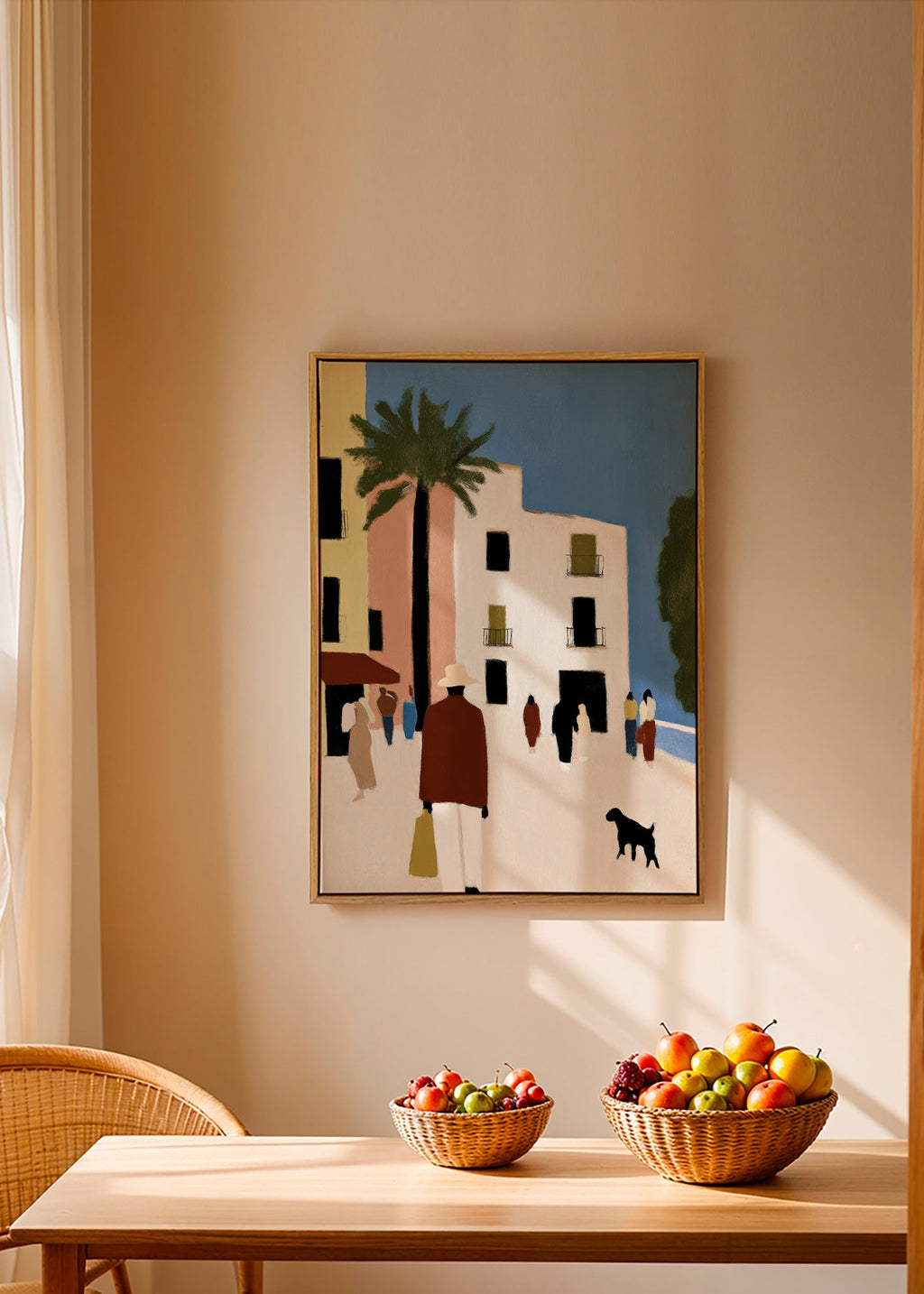 Arte para cozinha: Passeio mediterrâneo com palmeira – Canvas1